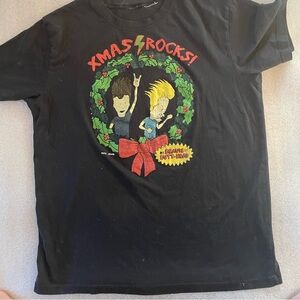 Beavis and Butthead X-MAS ROCKS black men’s T-shirt